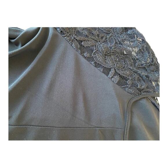 Dress black 3/4 Lace Sleeve  non wrinkle Polyester spandex blend comfortable M
C - Picture 6 of 12